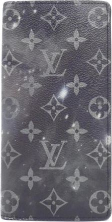 Louis Vuitton Blue Navy Black Coated Canvas Long Wallet (Bi-Fold) (Pre-Owned)