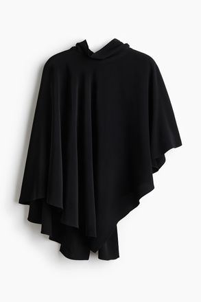H&M Asymmetrische Cape-Bluse - Schwarz