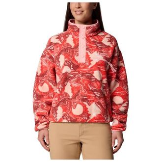 Columbia Helvetia II Printed Cropped Half Snap Fleecepullover f&uuml;r Damen | rot