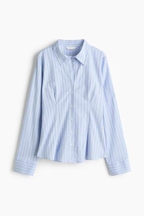 H&M Fitted Shirt in Light Blue/striped at Nordstrom, Size Xx-Large
