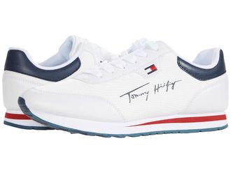 Tommy Hilfiger Laces Womens Shoes White/White/Navy : 5.5 M, Textile/Synthetic