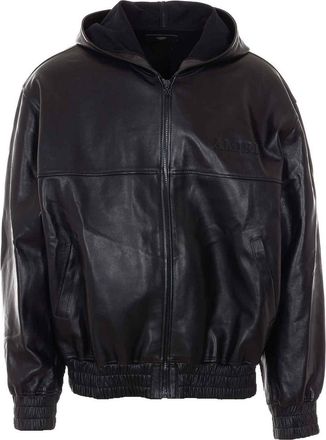 Amiri Leather Zipped Hoodie