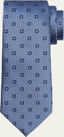 Ermenegildo Zegna Mens Geometric Jacquard Silk Tie