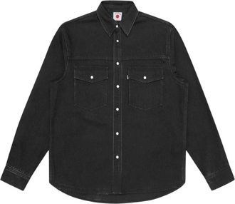 Billionaire Boys Club Running Dog Denim Shirt - Heren - Spijkeroverhemden - Zwart - M - Denim - Overhemden