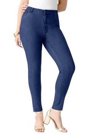 Roaman's Plus Size 24/7 Stretch Slim Jean in Dark Wash at Nordstrom, Size 36