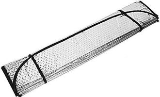 OEM Parasol Frontal Universal Para Coche, Tama&ntilde;o 130 X 60 Cm, Plegable Con 2 Ventosas Y 2 Correas