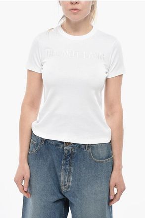 Helmut Lang Crewneck Cotton T-Shirt With Embroidered Logo size Xs