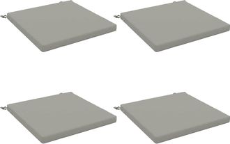 vidaXL Cojines De Asiento De 4 Piezas Soest 4 Uds. 100% Poli&eacute;ster Gris Vidaxl