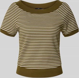Zero T-Shirt in Ripp-Optik mit Rundhalsausschnitt in Khaki, Größe 34