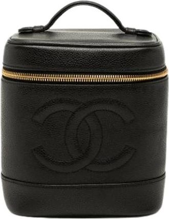 Chanel Pre-owned Vanity Bag - Dames - Vintage Handtas - Zwart - ONE Size - Leer - Vintage