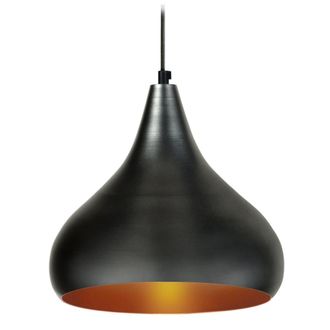 Tosel Suspensi&oacute;n metal Alt.85cm negro ;Pantalla: antracita,cobre