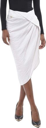 Jacquemus White Solid Midi Skirt