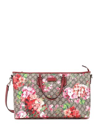 Gucci Convertible Zip Blooms Print GG Coated Canvas Large tote bag - Rosso