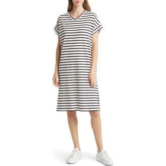 Masai Nabila Stripe Cotton T-Shirt Dress in Black at Nordstrom Rack, Size X-Large