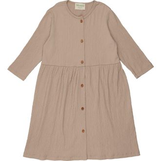 Maniere Kids Cotton Blend Gauze Dress in Sand at Nordstrom, Size 3T