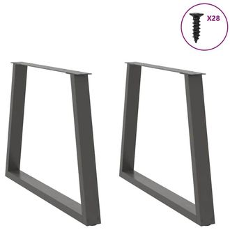Berkfield Home Modern Dining Table Legs V-Shape 2 pcs Anthracite 90x(72-73.3) cm in Charcoal