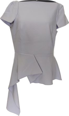 Roland Mouret Newhall Draped Peplum Top in Purple Polyester