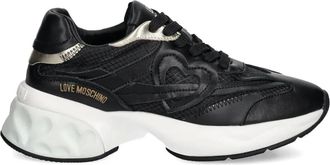 Love Moschino Sneakers met hartpatch - Zwart