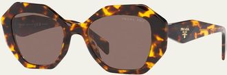 Prada Tortoiseshell Geometric Acetate Cat-Eye Sunglasses
