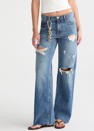 A&eacute;ropostale High-Rise Baggy Wide Leg Jean