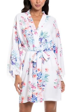 In Bloom by Jonquil Carter Lace Trim Satin Wrap in Ivory at Nordstrom, Size X-Large