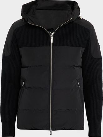 Moose Knuckles Mens Glenvale Knit Hybrid Jacket