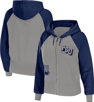 WEAR by Erin Andrews Womens WEAR by Erin Andrews Gray Penn State Nittany Lions Raglan Full-Zip Hoodie at Nordstrom, Size Medium