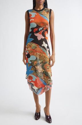 Etro Lotus Paisley Sweater Dress in Red at Nordstrom, Size 8 Us
