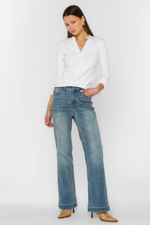 Velvet Heart Christelle Henley Tee In Optic White