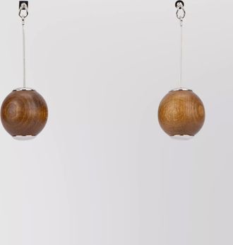 Jacquemus wood and brass hoop earrings