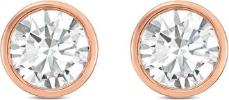 Diana M. Jewels 14KT ROSE GOLD LAB GROWN ROUND STUDS IN A BEZEL SETTING WEIGHING 1.00 CTS TW