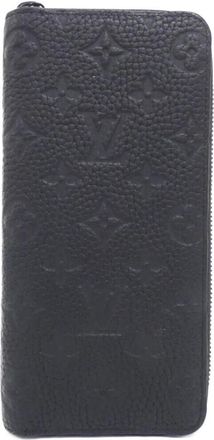 Louis Vuitton Black Leather Long Wallet (Bi-Fold) (Pre-Owned)