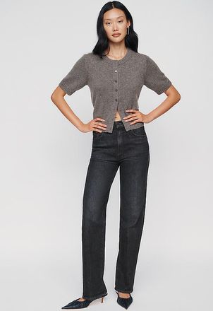 Mother The Rambler Zip Sneak High-Rise Straight Jeans