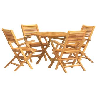 vidaXL Vidaxl - Juego De Comedor Para Jard&iacute;n 5 Piezas Madera Maciza De Teca