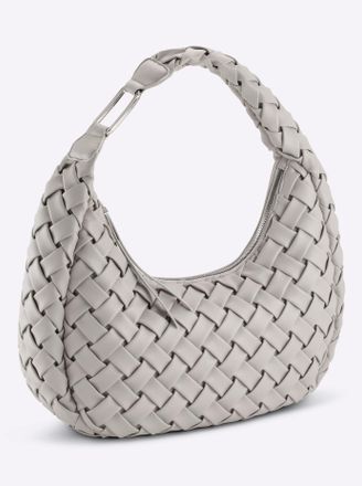 Heine Handtasche HEINE, Damen, Gr. B/H/T: 42cm x 30cm x 16cm, grau (steingrau), Metall, Viskosemischung, unifarben, Taschen Handtasche