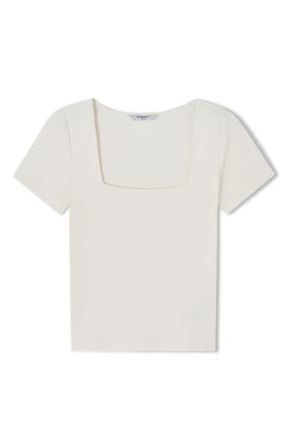 L.k. Bennett Tasha Square Neck Jersey Top in Ivory at Nordstrom, Size Large