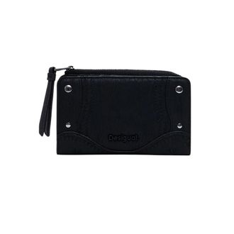 Desigual Zwarte Geborduurde Damesportemonnee - Dames - Portefeuilles - Zwart - ONE Size - Accessoires