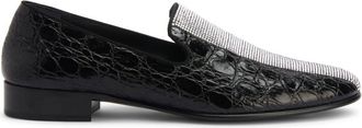 Giuseppe Zanotti Tuxedo Diamond leather loafers - men - Leather/Leather/Leather - 46 - Black