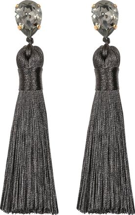 Jennifer Behr Francine Silk Tassel Drop Earrings in Black Diamond at Nordstrom