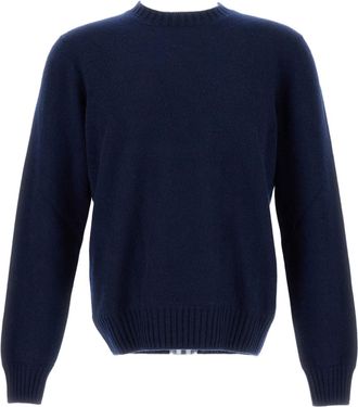 Gran Sasso Blue Crew Neck Cashmere Sweater