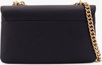 Pinko Womens Shoulder Bag Love Birds Buckle Black Leather