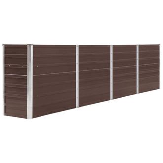 Berkfield Home Raised Garden Bed 320x40x77 cm Galvanised Steel Brown | Size: 320 x 40 x 77 cm