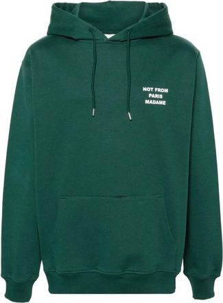 Dr&ocirc;le de Monsieur Hoodie met logo-print - Heren - Hoodies - Groen - M - Katoen - Hoodies & sweatvesten