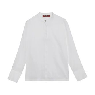 Max Mara Shirts, female, White, Size: S Baldili Ramie Canvas Shirt
