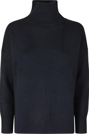 Kujten Kujten - Ulla Funnel Neck Trui - Dames - Truien - Blauw - Maat: M Wol