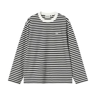 Carhartt Work in Progress Carhartt Wip, Long Sleeve Tops, female, Black, Size: S L/S Ezra T-Shirt