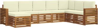 vidaXL Conjunto De Sof&aacute;s De Exterior 8 Uds. Natural Y Crema Vidaxl
