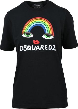 Dsquared2 T-Shirt - Dames - T-shirts - Zwart - XS - Katoen - Tops