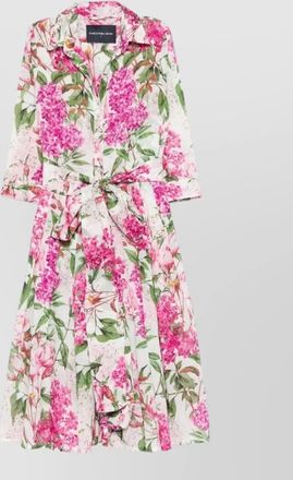 Samantha Sung floral-print shirt midi dress