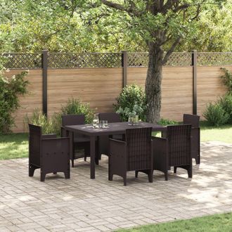 Berkfield Home Garden Table Brown 150x100x73 cm Poly Rattan | Size: 150 x 100 x 73 cm